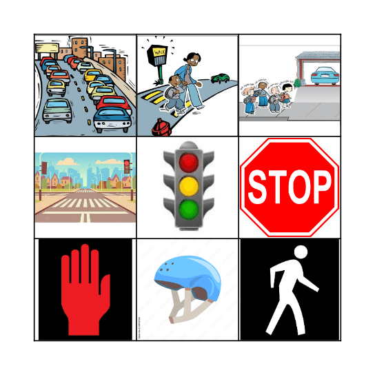 Road Safety Bingo Card