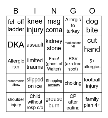 Turkey Day Bingo Party Bingo Card