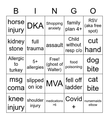 Turkey Day Bingo Party Bingo Card