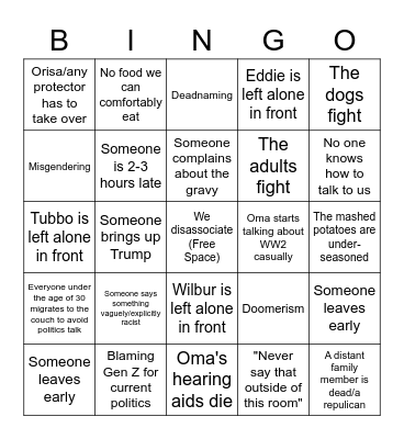 Thanksgiving 2022 Bingo Card
