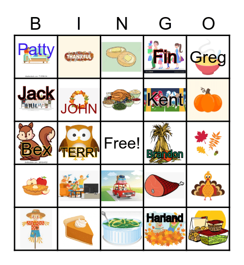 Thanksgiving Bingo Card