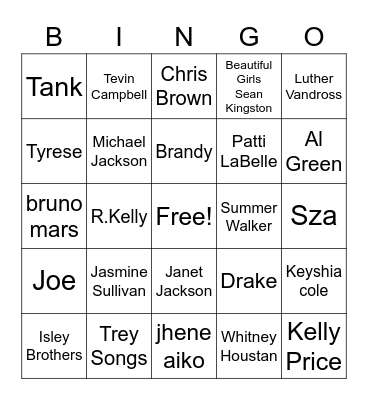 R&R Bingo Game 2 Bingo Card