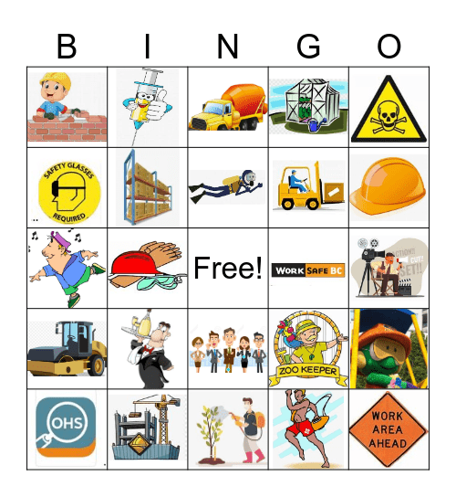 WorkSafeBC Bingo Card