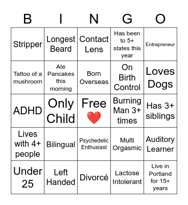 ThanksTaking 💋 Bingo Card