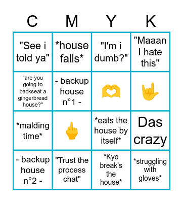 Kyo first hand cam Bingo Card