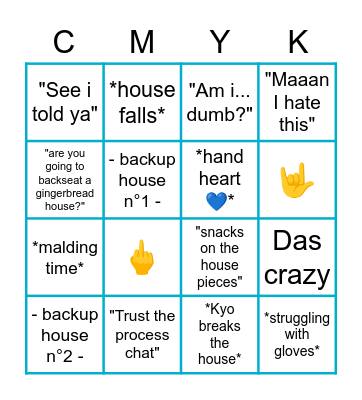 Kyo first hand cam Bingo Card