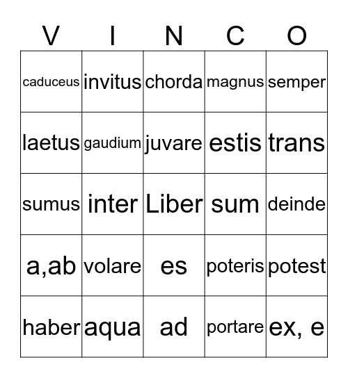 Mercury and Apollo Bingo Card