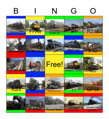 Locomotives of Ohio Bingo Card