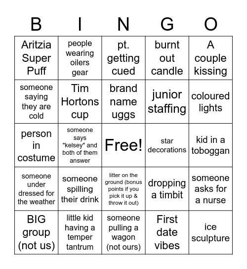 Luminaria Bingo Card