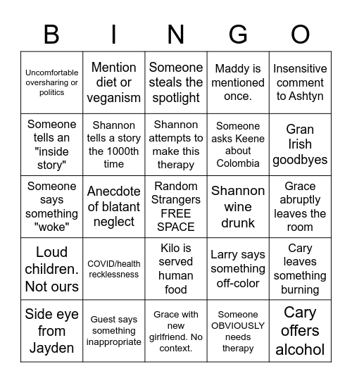 Thanksgiving Fun 2022 Bingo Card