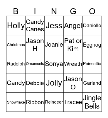 Holiday Meeting Bingo Card