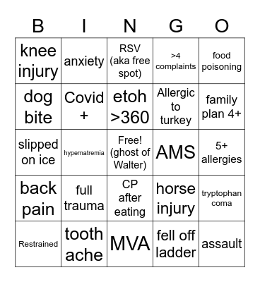 Turkey Day Bingo Party Bingo Card