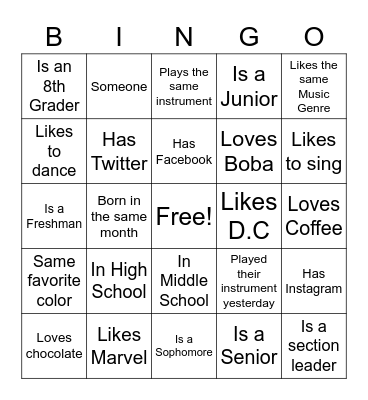 Get to know Bingo Card