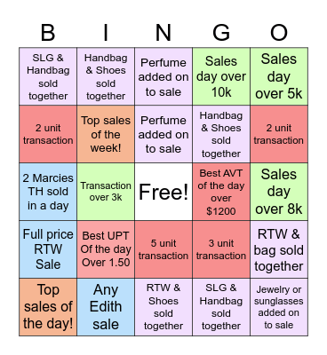 HOLIDAY KPI BINGO Card