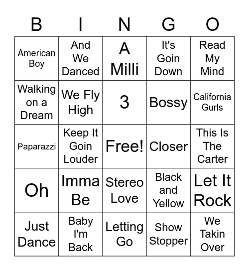 Whitty Hits Bingo Card