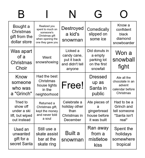 Actalent Christmas Bingo Card