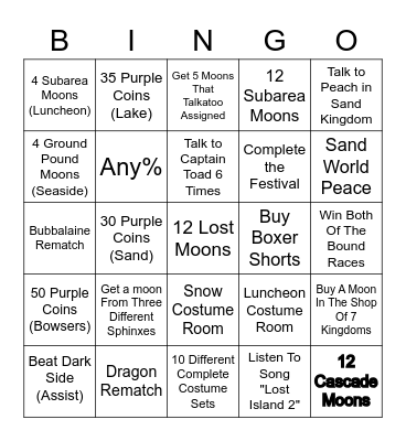 SMO Bingo Card