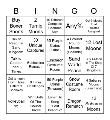 SMO Bingo Card