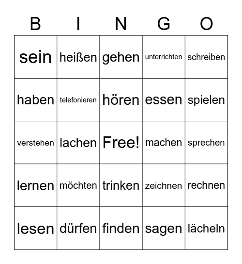 Verben! (Lk. 1-6) Bingo Card