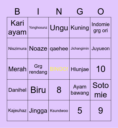 jichangimin Bingo Card