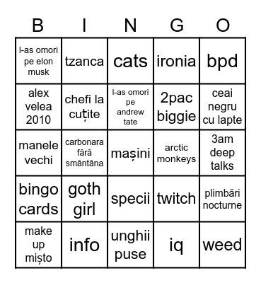 Tinder Bingo Card