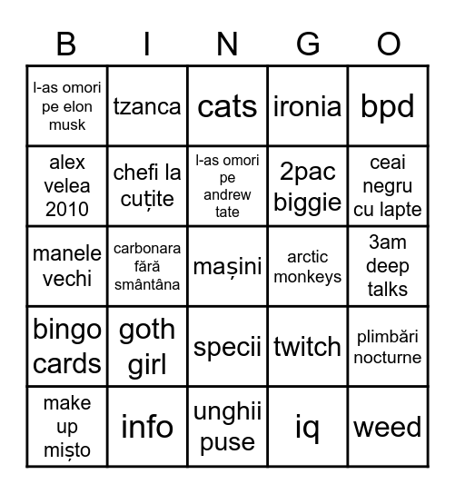 Tinder Bingo Card