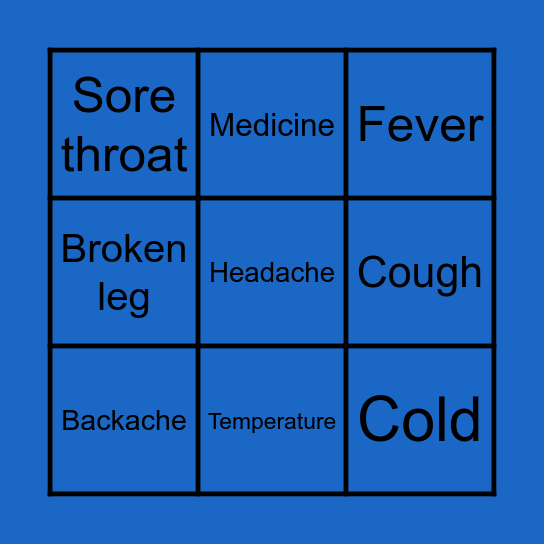 Illnesses Bingo Card