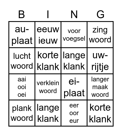 Staal Blok 4 (groep 4) Bingo Card
