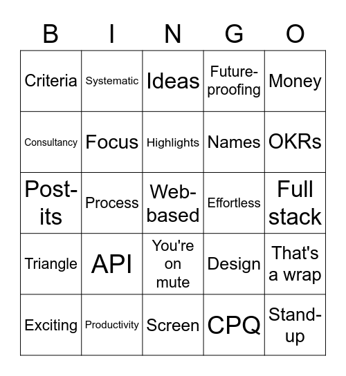 IP 2022 Bingo Card