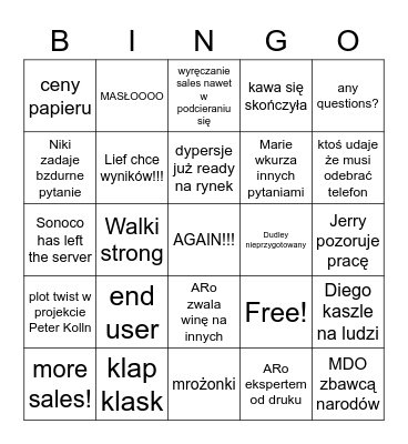 Consumerowe bingo Card