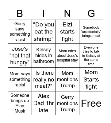 Thanksgiving Bingo Card