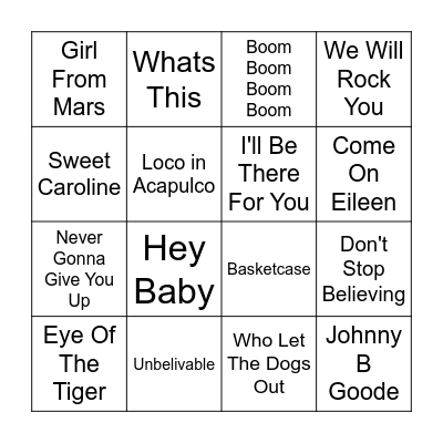 Disco Binog Bingo Card