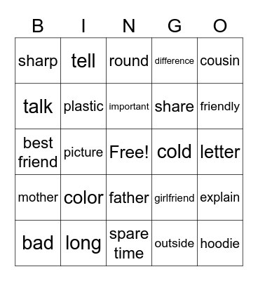 song 10 Bingo Card