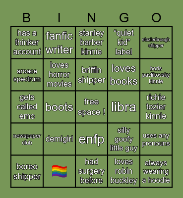GABRIEL BINGO [everyone cheers] Bingo Card
