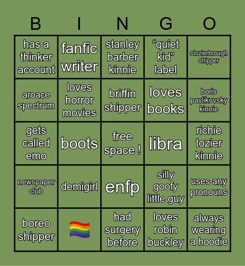 GABRIEL BINGO [everyone cheers] Bingo Card