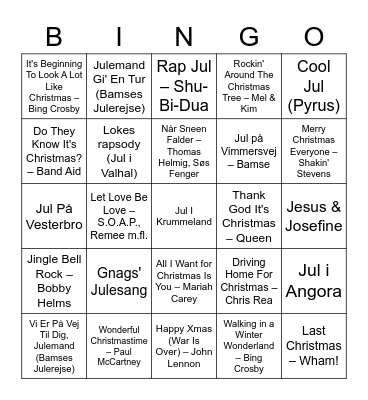 Julemusikbanko! Bingo Card
