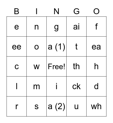 Sounds We Know Bingo Card