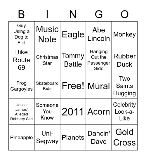 Rocket City Rover Bingo Card