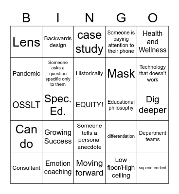 PA DAY Bingo Card