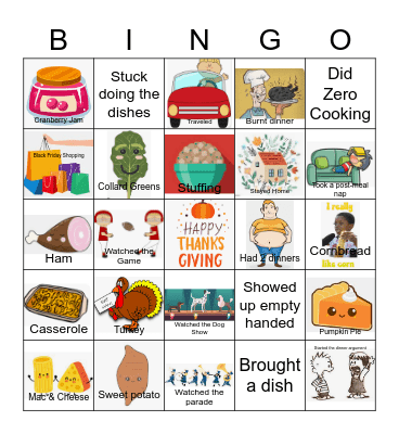 Thanksgiving Bingo Card