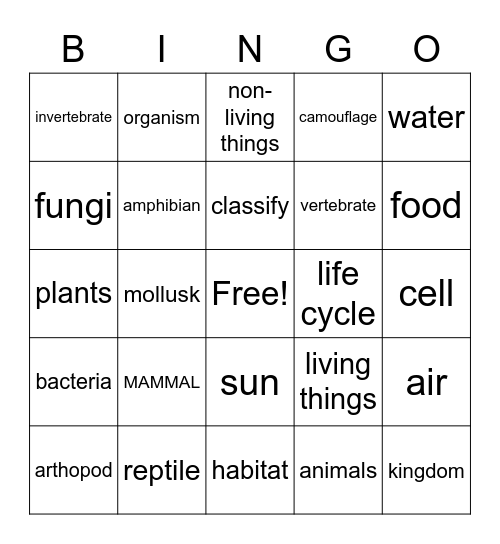 SCIENCE SIGHT WORDS Bingo Card