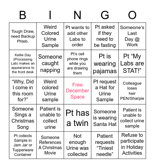 Christmas Bingo Card