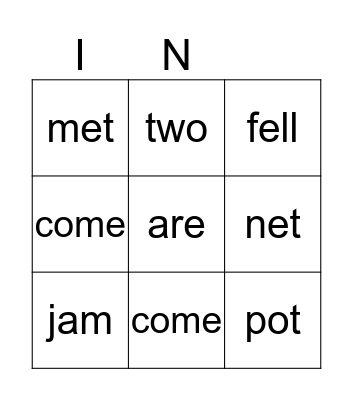 bingo 1 Bingo Card