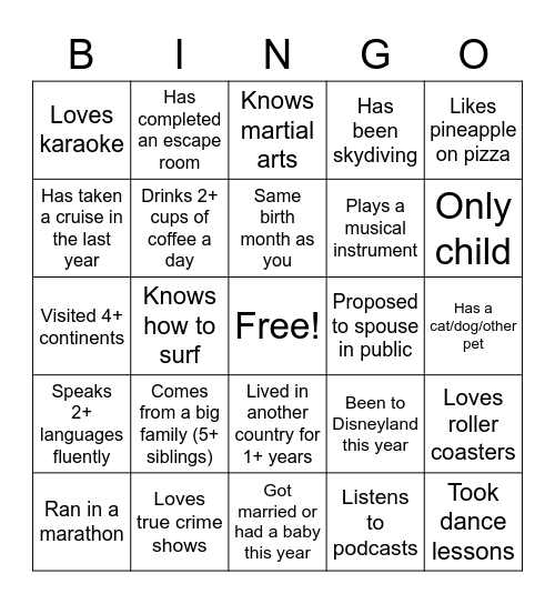 Psychiatry Department - Winter Staff Recognition Event Bingo Card