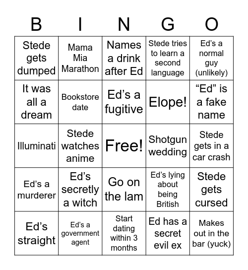 FRENCHIE Bingo Card