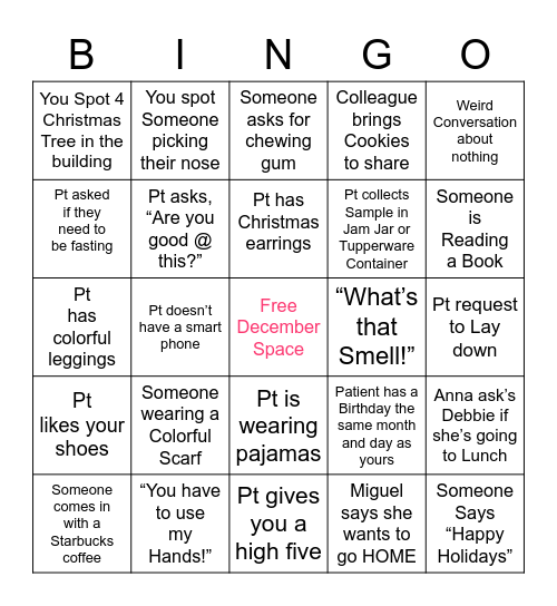 Christmas Bingo Card