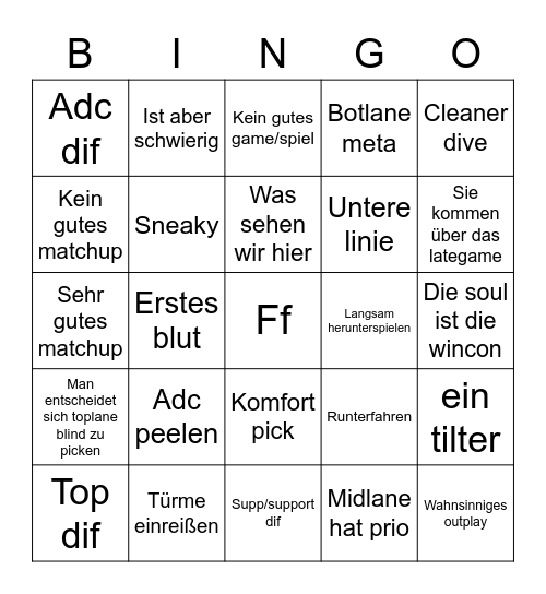 Caster Bingo Card