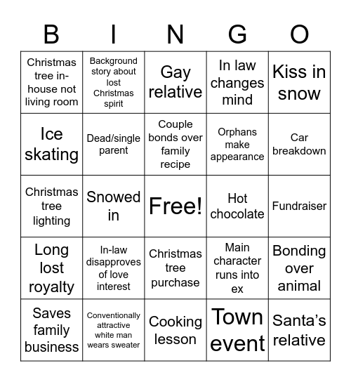 Hallmark Bingo Card