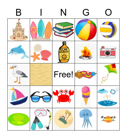 Beach Bingo Card