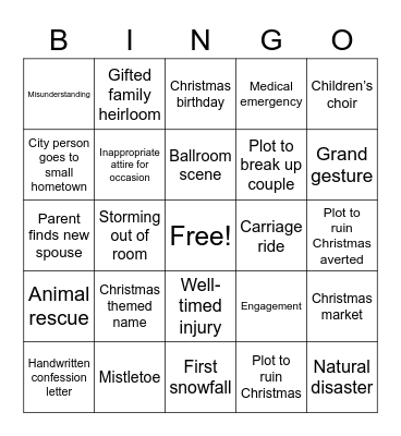 Hallmark Bingo 2 Bingo Card